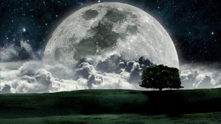 landscapes, Night, Moon HD Wallpaper Desktop Background