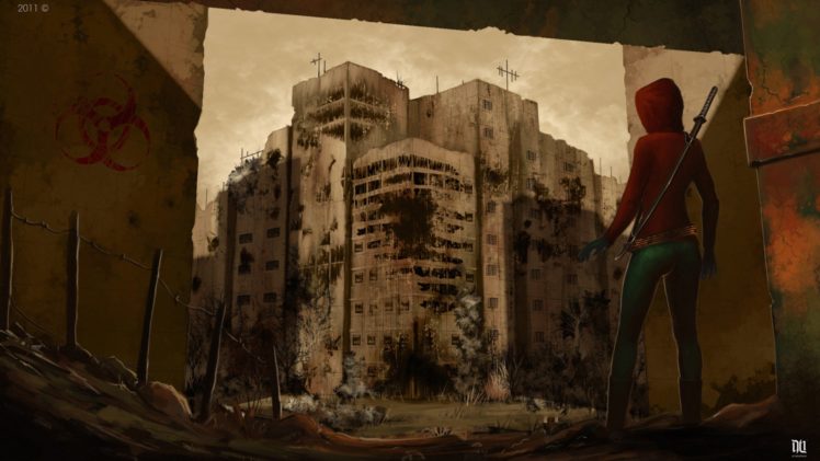 ruins, Post apocalyptic, Artwork HD Wallpaper Desktop Background