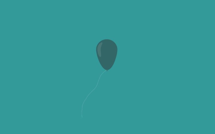 minimalistic, Balloons, Teal HD Wallpaper Desktop Background