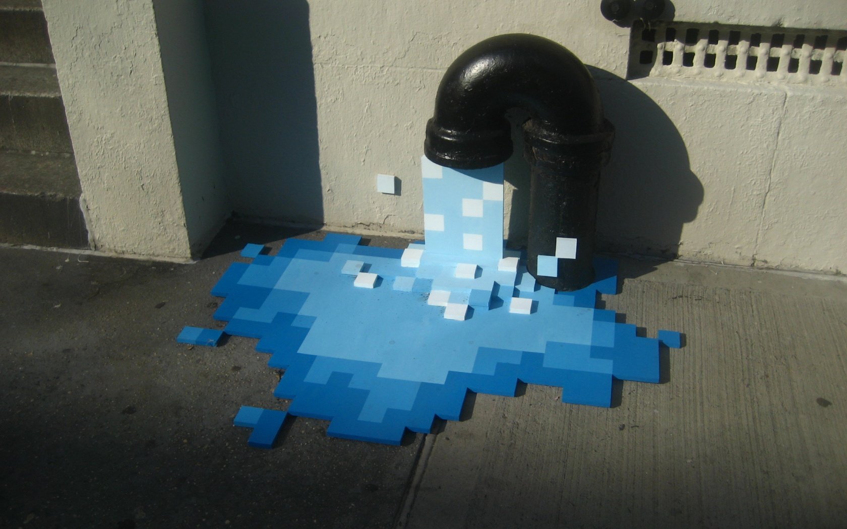 water, Blocks, Pixel, Art Wallpaper
