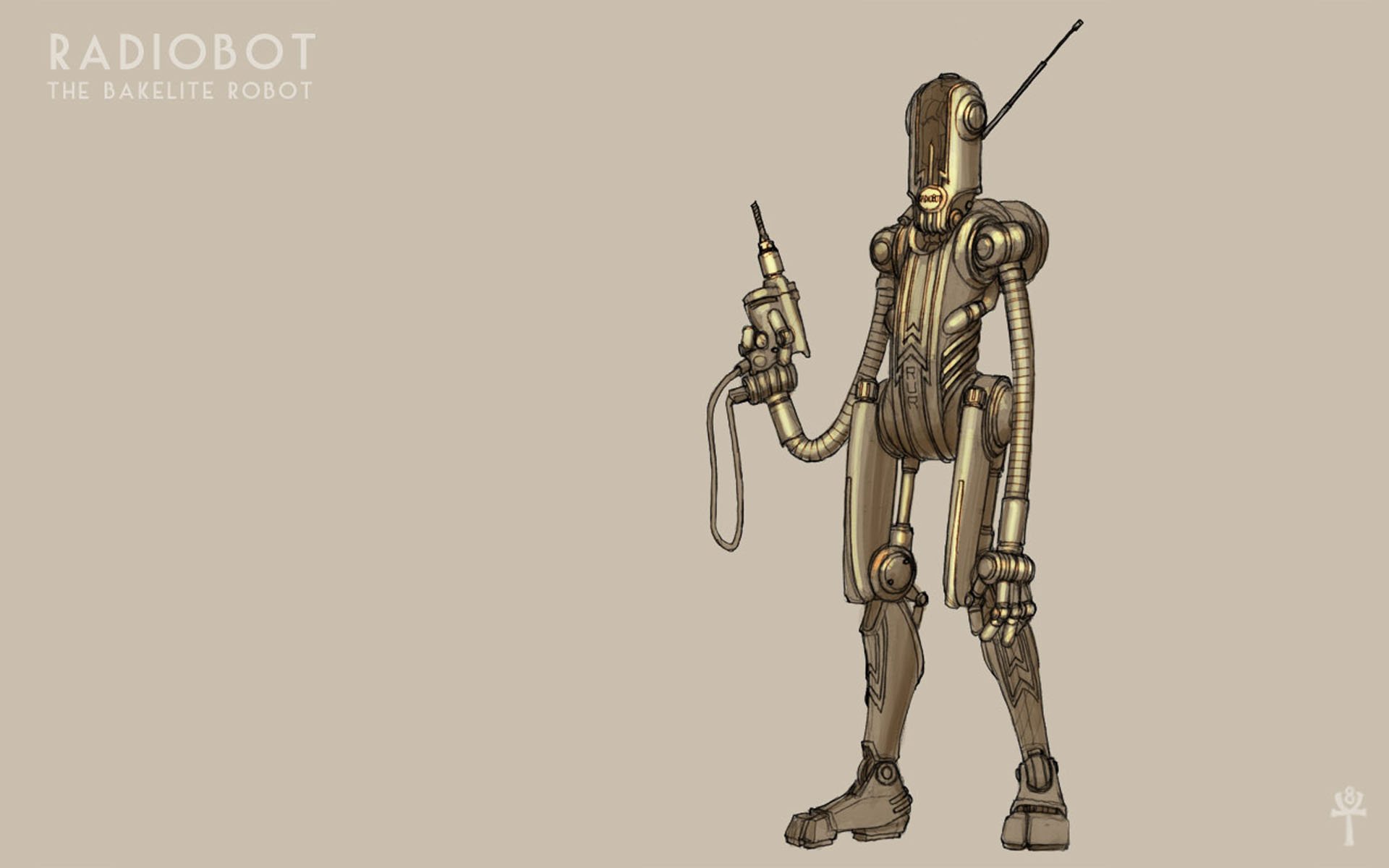 robot, Retrofuture Wallpaper