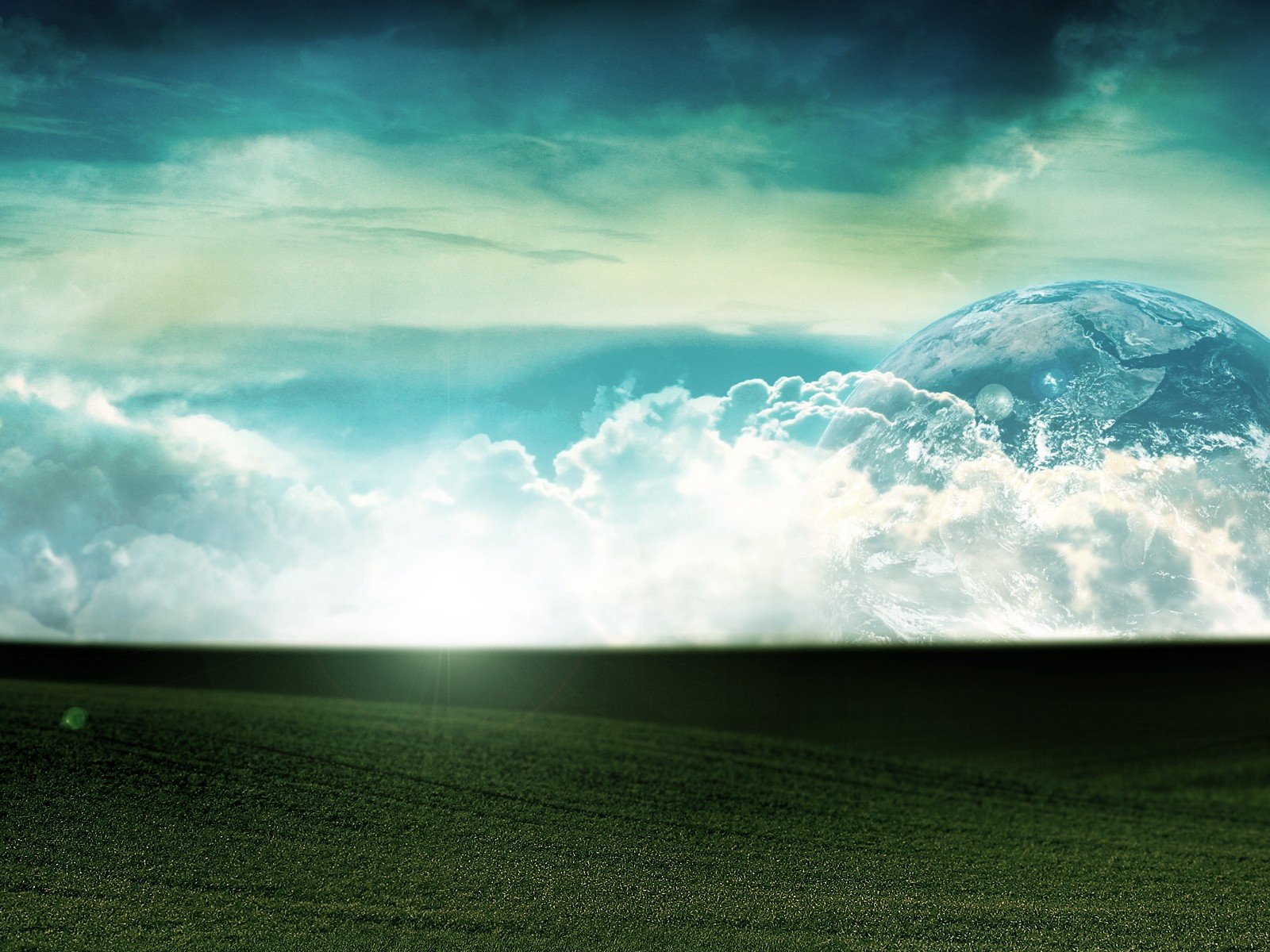 clouds, Landscapes, Grass, Earth Wallpaper