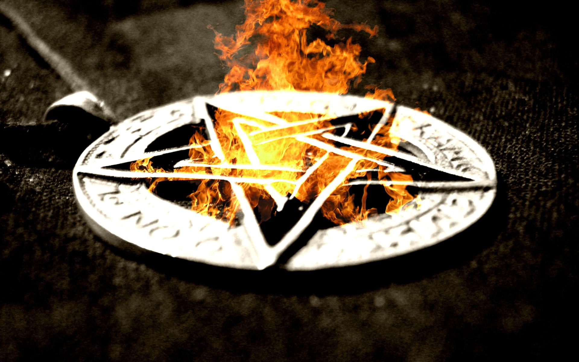 pentacle, Fire, Pentagram, Occult, Dark, Evil, Satan Wallpapers HD