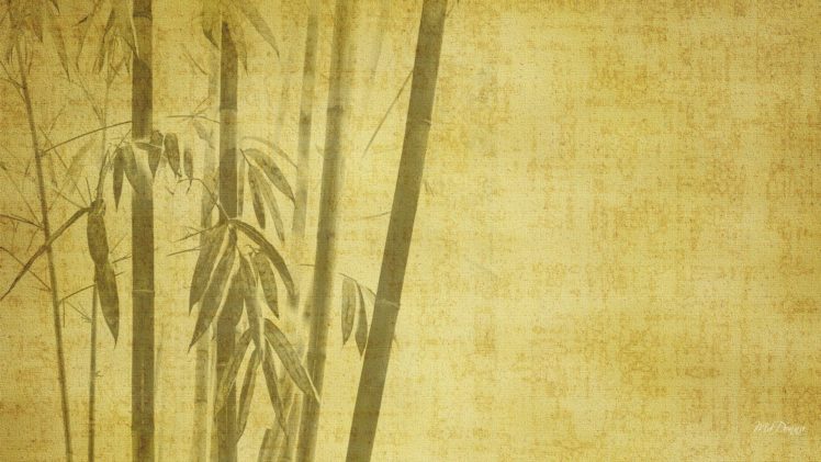 bamboo, Digital, Art, Oriental, Drawings, Backgrounds, Simple HD Wallpaper Desktop Background