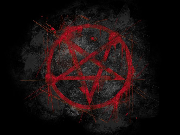 black, Red, Pentagram HD Wallpaper Desktop Background