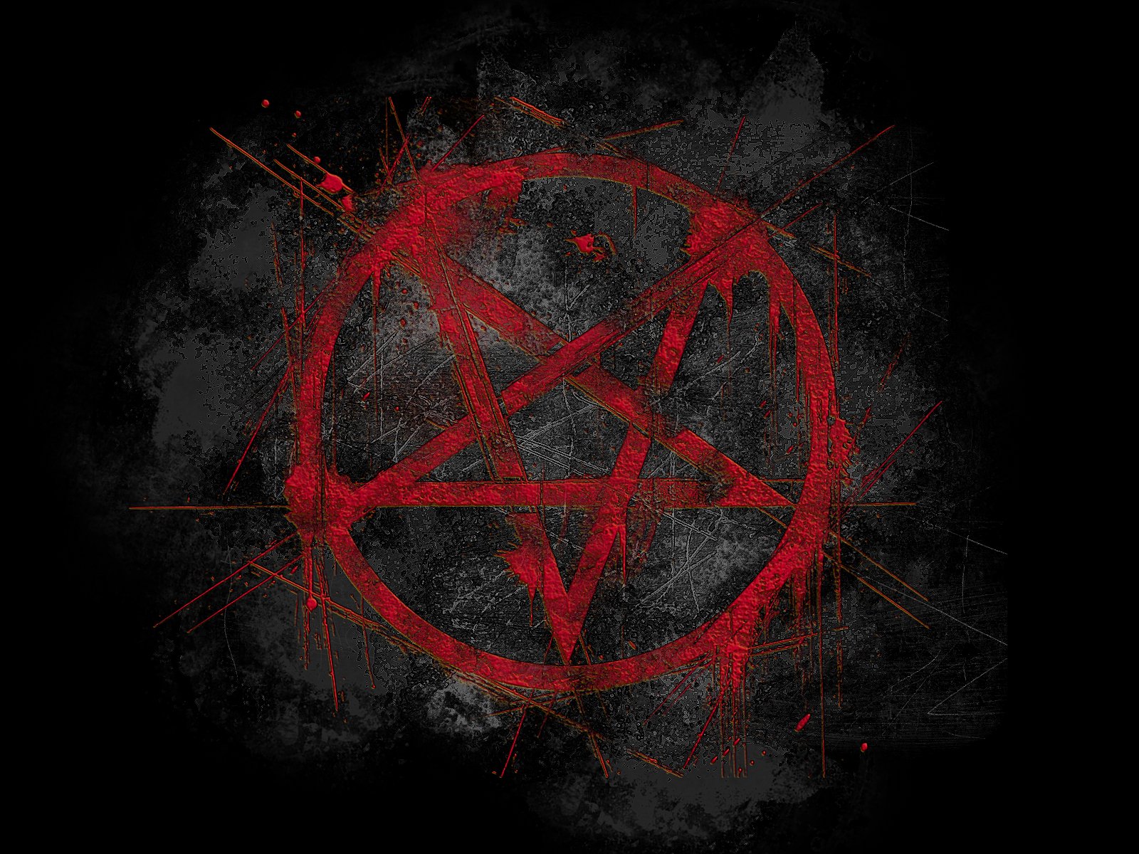 black, Red, Pentagram Wallpaper