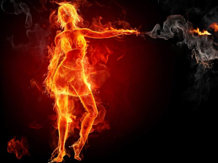 fire, Fire, Girl HD Wallpaper Desktop Background