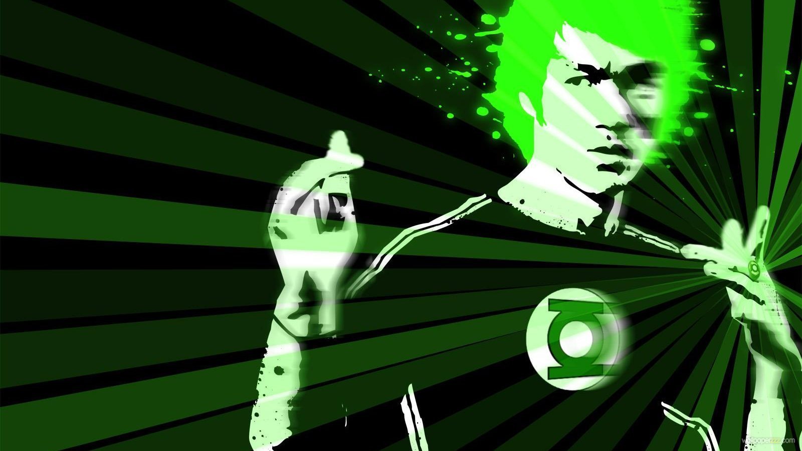 bruce, Lee, Green, Lantern Wallpaper
