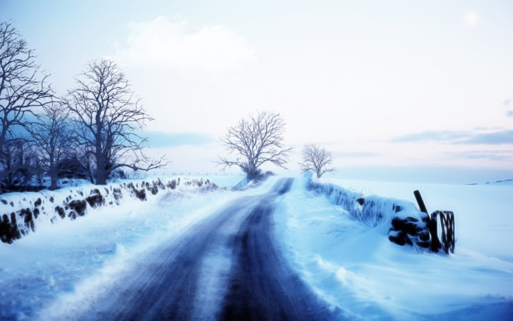 nature, Landscapes, Winter, Roads, Art HD Wallpaper Desktop Background