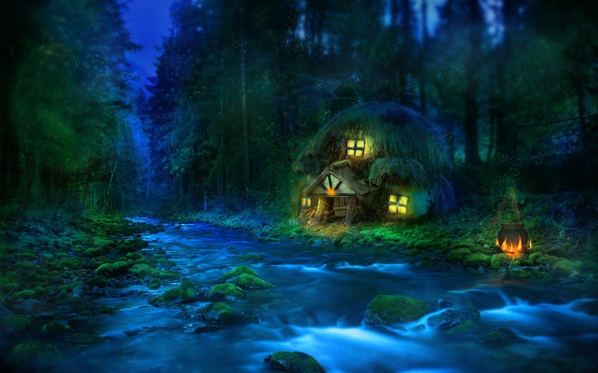fantasy, Art, Landscapes, Rivers, Trees, Lotr, Lord, Rings, House Wallpaper