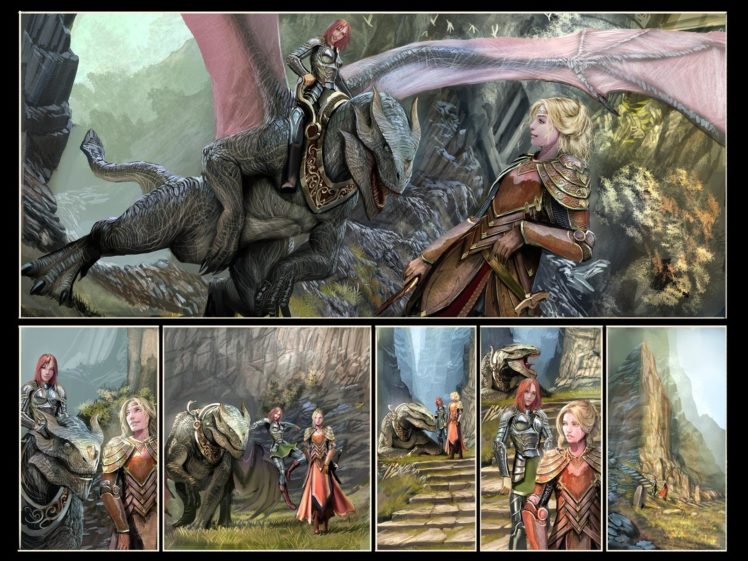 witchblade, Comics, Fantasy, Dragons, Warrior, Art, Women HD Wallpaper Desktop Background