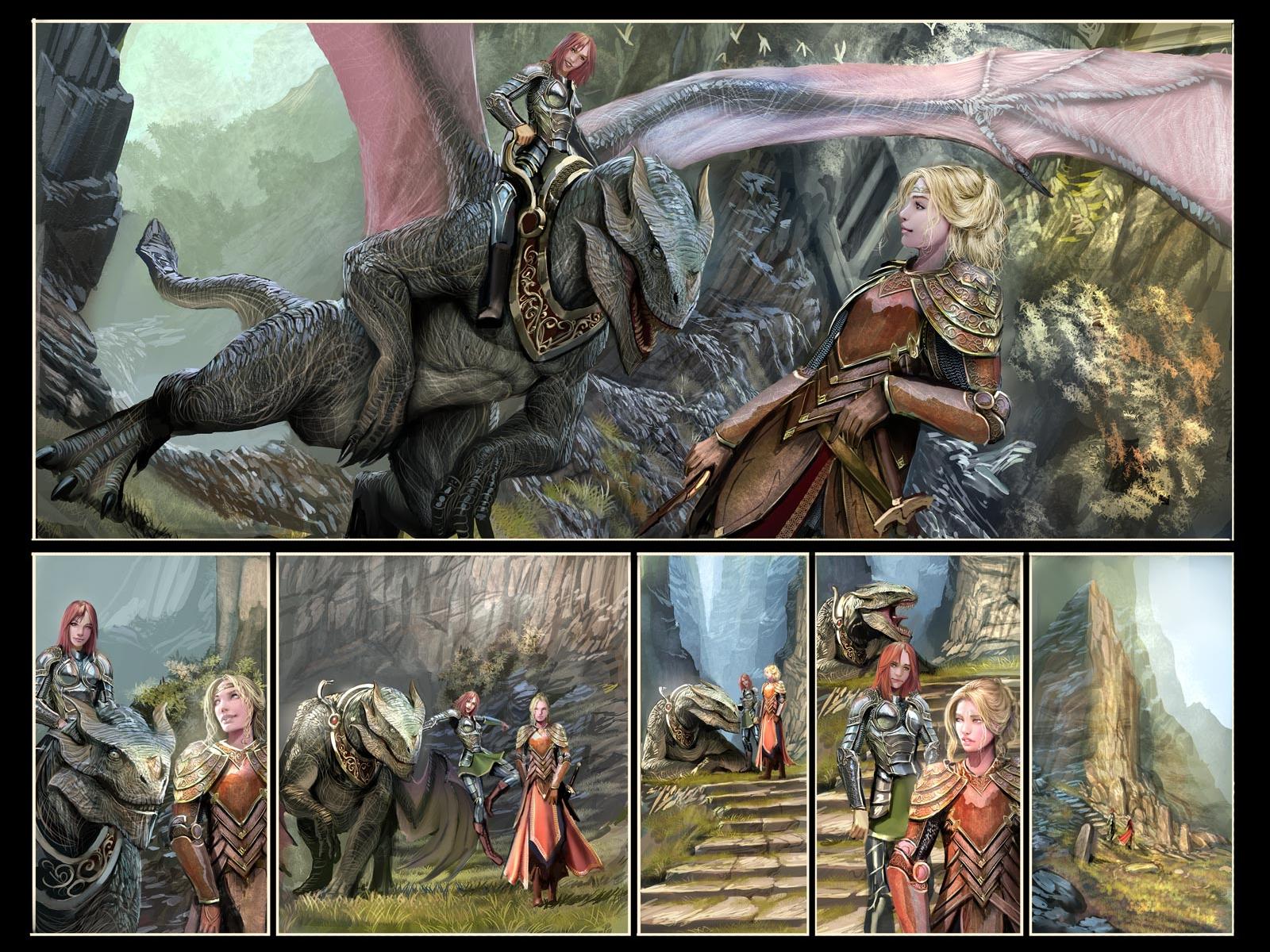 witchblade, Comics, Fantasy, Dragons, Warrior, Art, Women Wallpaper