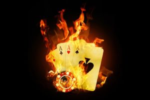 cards, Fire, Ace, Black, Background