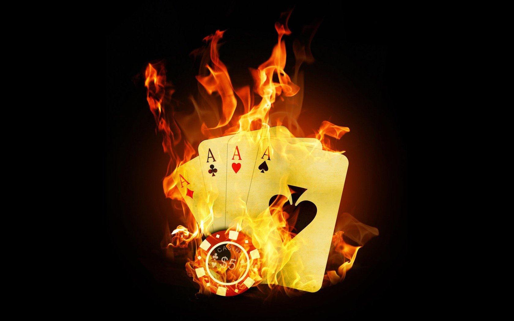 cards, Fire, Ace, Black, Background Wallpaper
