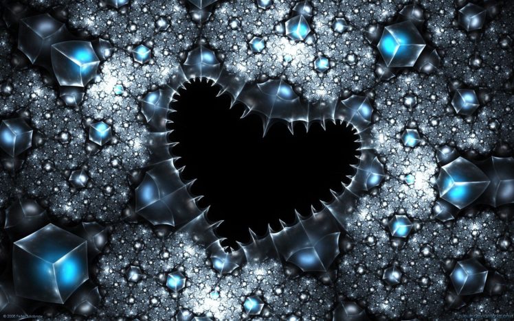 abstract, Love, Hearts, Gems, Fractal HD Wallpaper Desktop Background