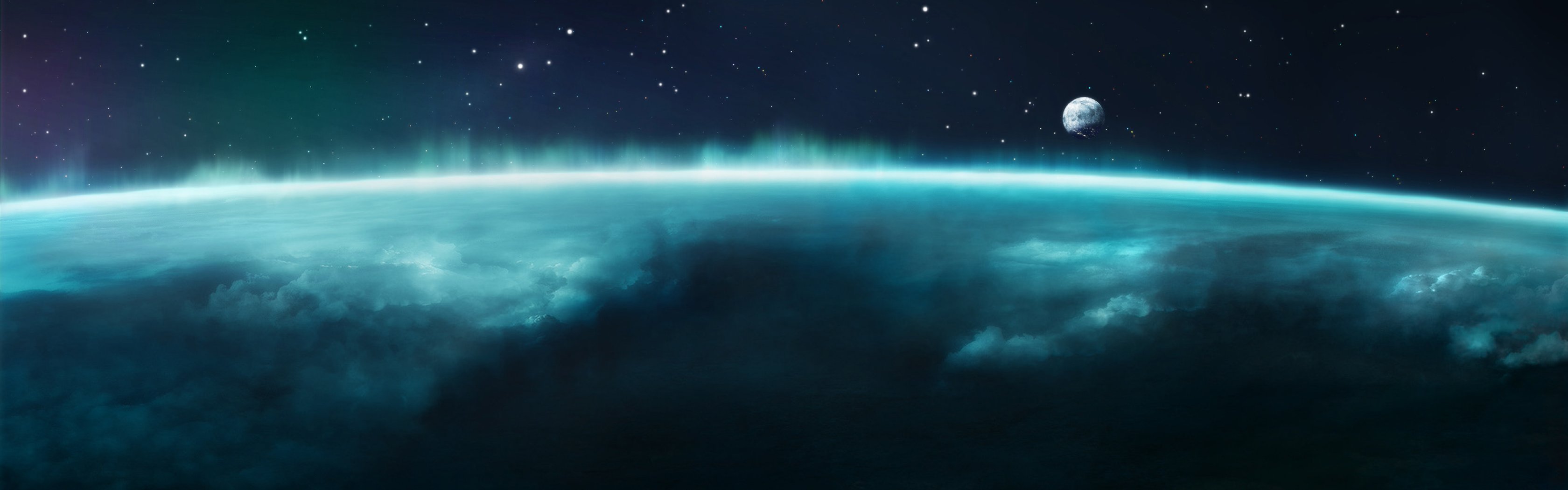 outer, Space, Planets, Aurora, Borealis Wallpaper