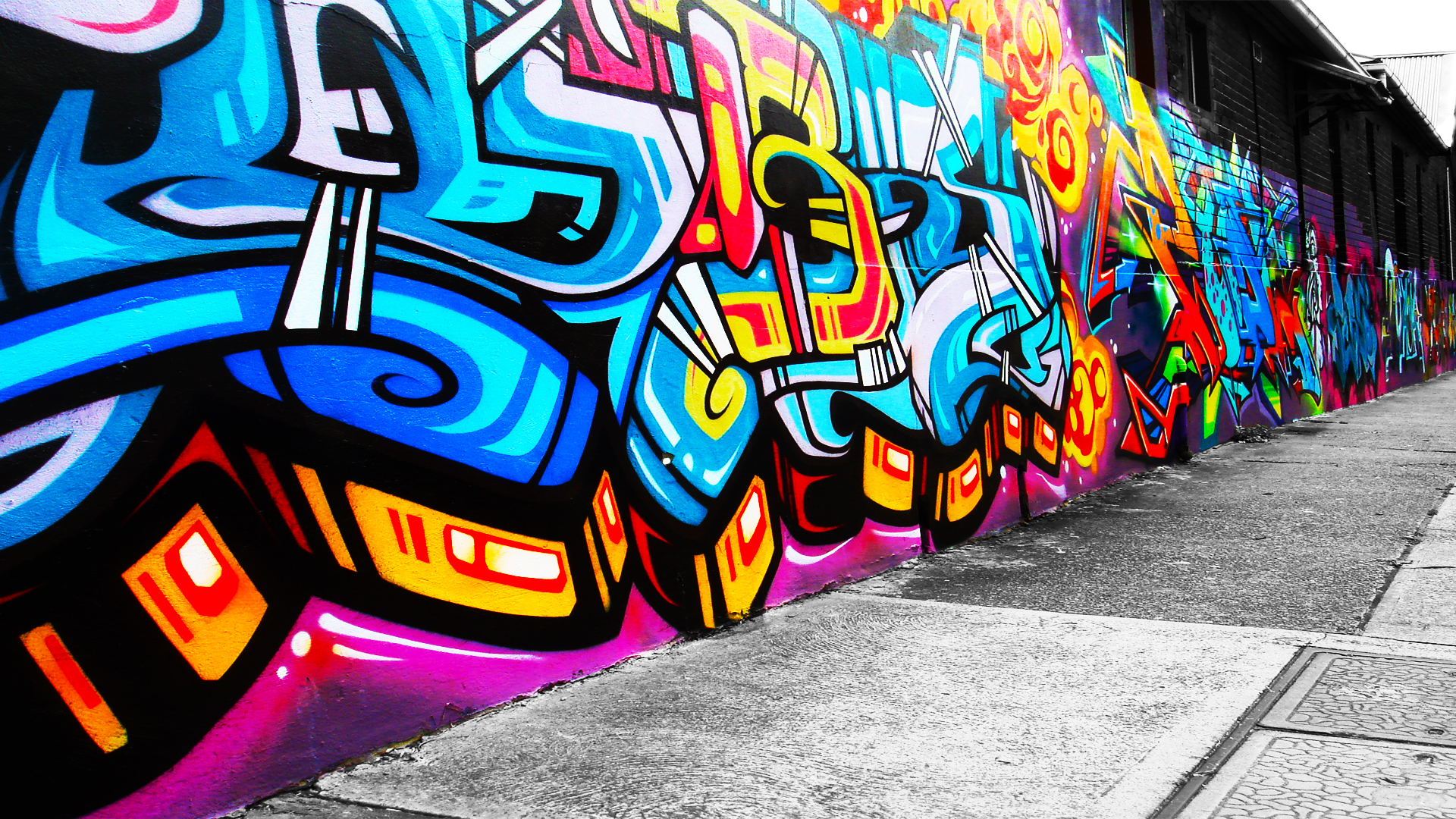 urban, Art, Graffiti, Paint, Color, Psychedelic, Wall Wallpaper