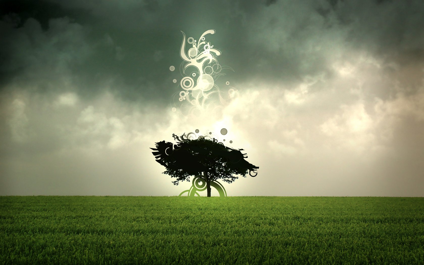 green, Abstract, Trees, Grass, Fields, Sacred Wallpaper