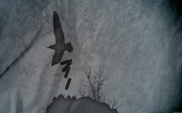 bombs, Birds, Silhouettes, Digital, Art HD Wallpaper Desktop Background