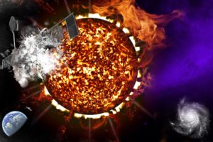 sun, Outer, Space, Fire, Satellite
