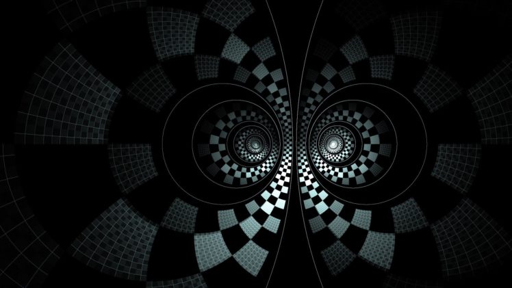 abstract, Grayscale, Spirals HD Wallpaper Desktop Background
