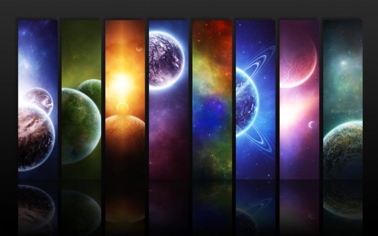 planets, Panels HD Wallpaper Desktop Background