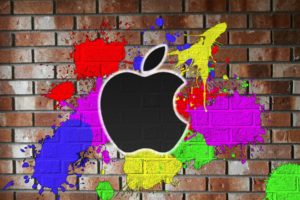 multicolor, Wall, Apple, In