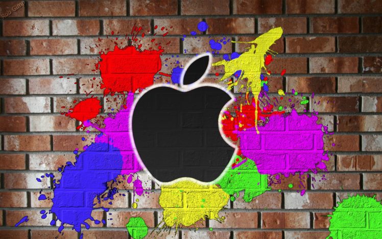 multicolor, Wall, Apple, In HD Wallpaper Desktop Background