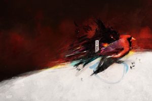 abstract, Red, Birds, Fwa