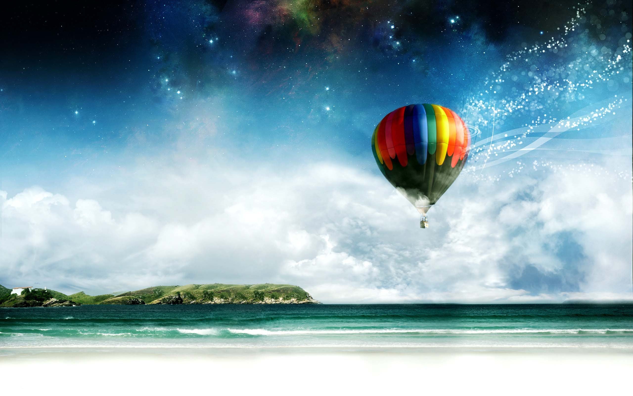 hot, Air, Balloons, Beaches Wallpaper