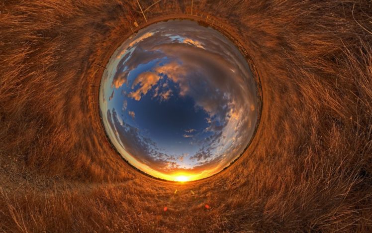 abstract, Nature, Fields, Panorama, Circle HD Wallpaper Desktop Background
