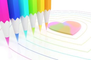 cgi, Rainbows, Hearts, Chromatic, Pencils, Colors, K3, Studio