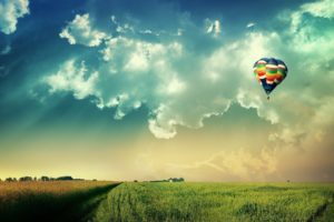 clouds, Nature, Grass, Fields, Fly, Hot, Air, Balloons