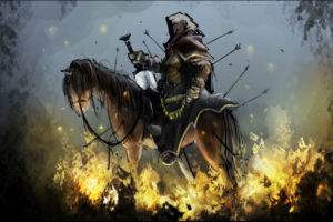 second, Horseman, Of, The, Apocalypse, Religion, Revelations, Bible, Dark, Horror, Fantasy, Art, Reaper, Weapons, Sword, Horse, Fire
