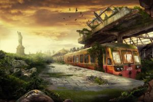 post apocalyptic, Trains