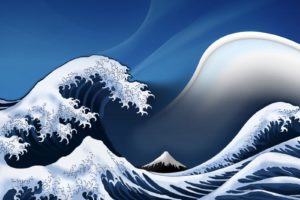 waves, Digital, Art, The, Great, Wave, Off, Kanagawa