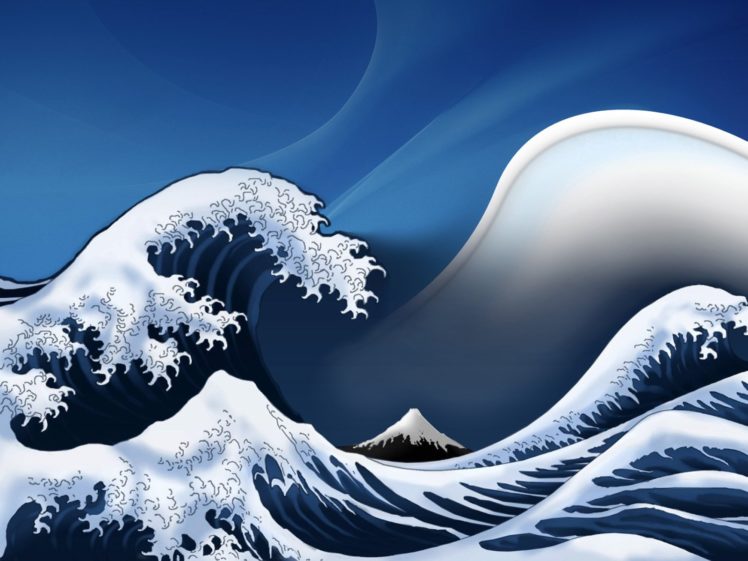 waves, Digital, Art, The, Great, Wave, Off, Kanagawa HD Wallpaper Desktop Background