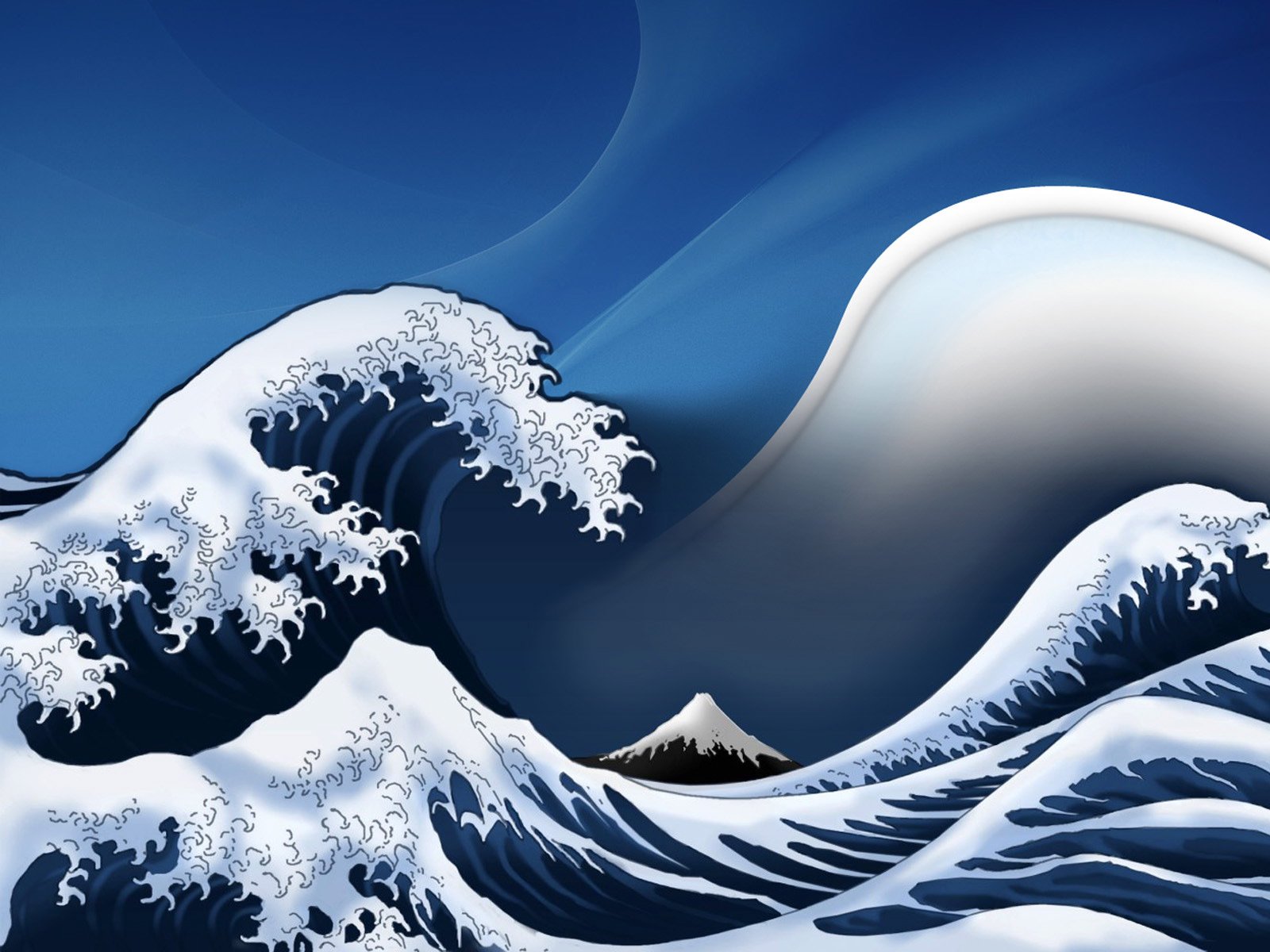 waves, Digital, Art, The, Great, Wave, Off, Kanagawa Wallpaper