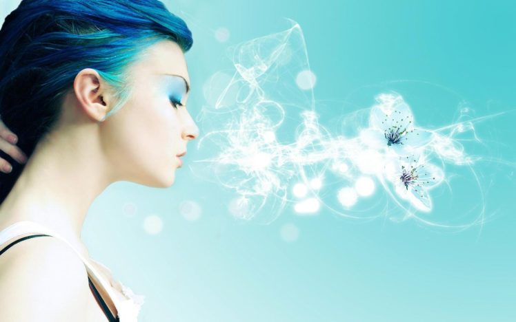 women, Abstract, Blue, Hair HD Wallpaper Desktop Background