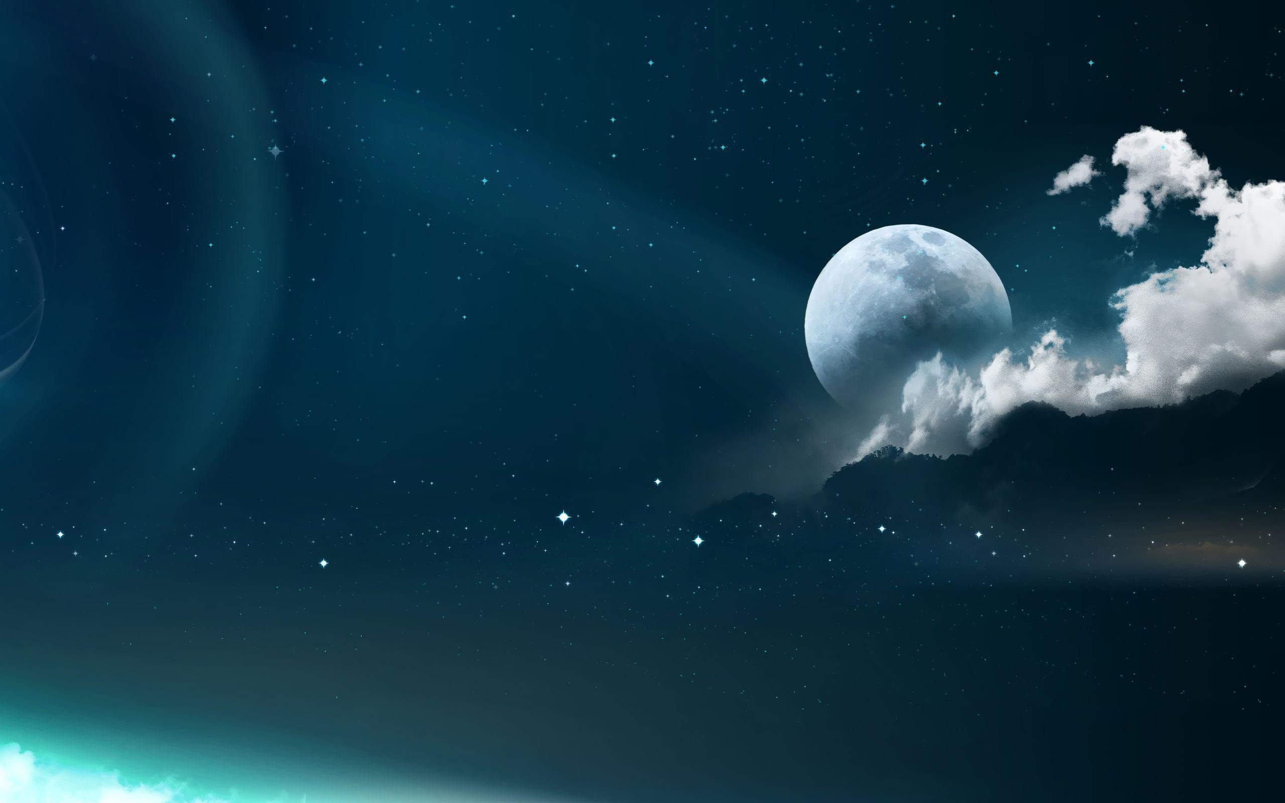 outer, Space, Full, Moon Wallpaper