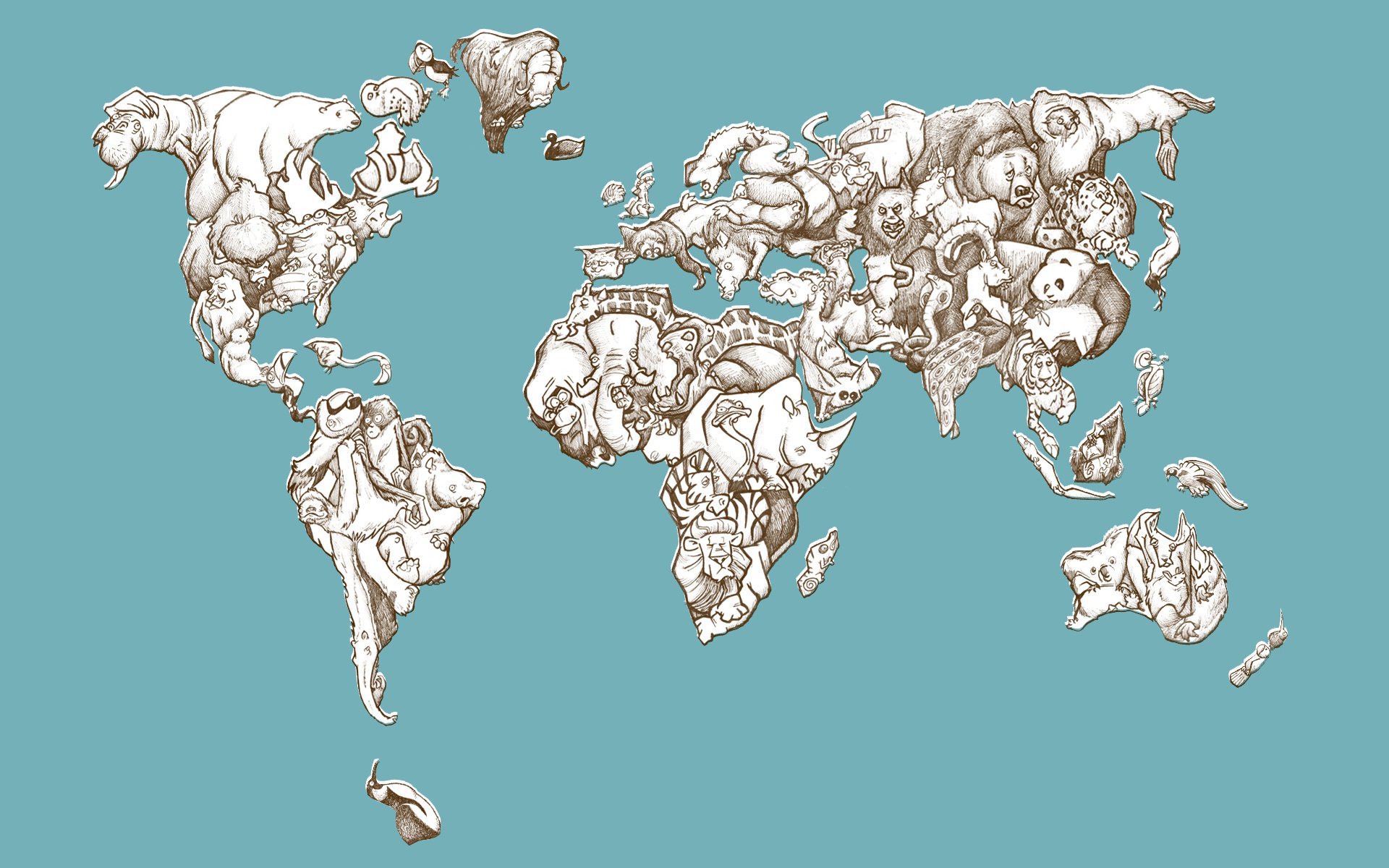 animals, Maps, World, Map Wallpaper