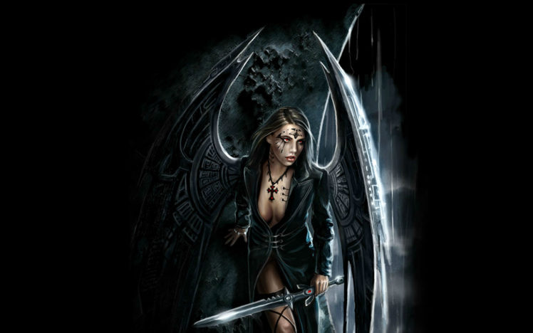 fantasy, Art, Warriors, Gothic, Angels, Weapons, Sword, Women, Sexy, Babes HD Wallpaper Desktop Background