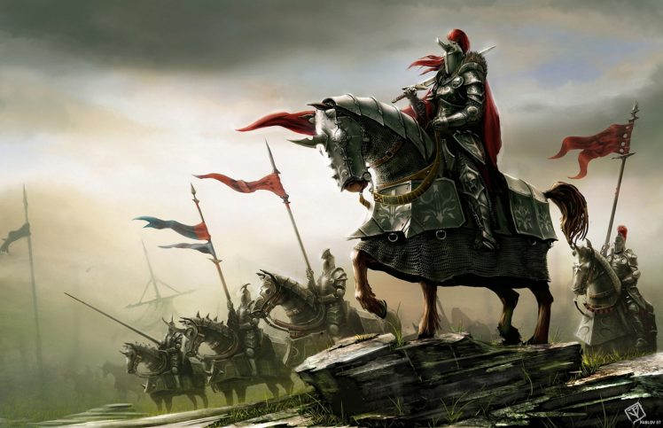fantasy, Art, Knight, Warrior, Horses, Armor HD Wallpaper Desktop Background