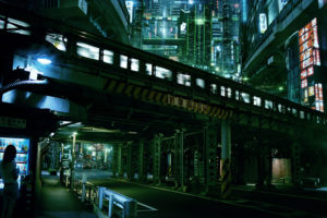 cyberpunk, City, Lights, Futuristic, Skyscrapers, Train, Tokyo, Amm, Sci, Fi, Science, Architecture, Buildings, Cities