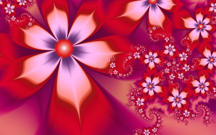flowers, Vector, Fractal HD Wallpaper Desktop Background