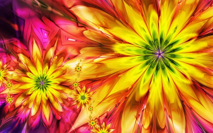flowers, Bright, Abstract, Colorful, Fractal HD Wallpaper Desktop Background