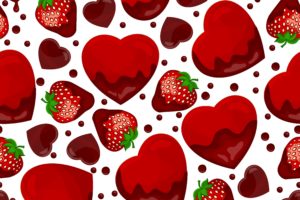 texture, Strawberry, Hearts