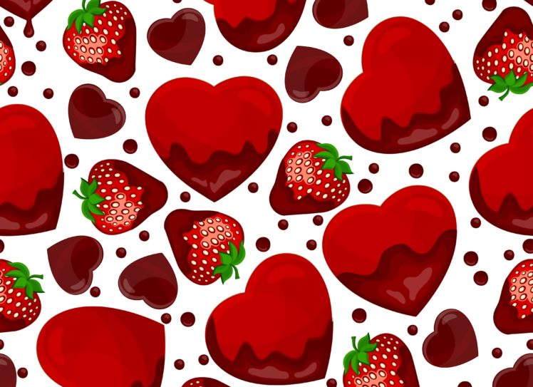 texture, Strawberry, Hearts HD Wallpaper Desktop Background