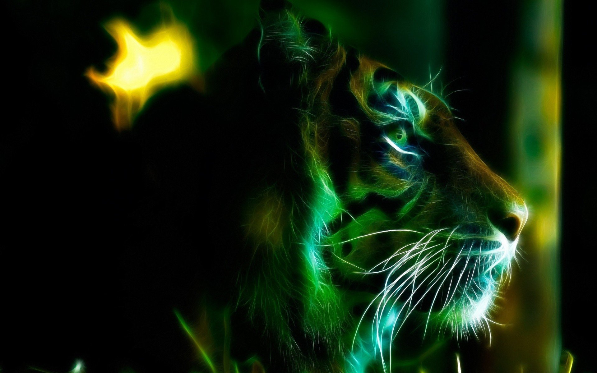 3d, Tiger, Photoshop, Fractal Wallpaper