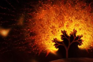 abstract, Flames, Trees, Fractals, Sparks, Artwork